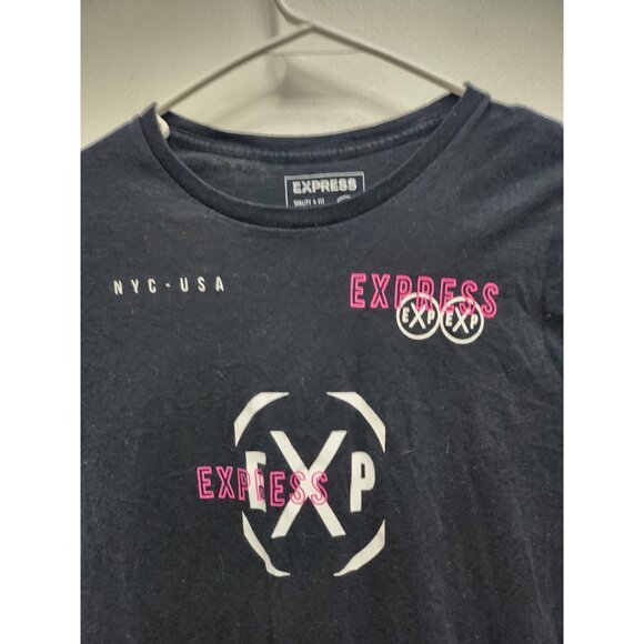 Express Mens NYC USA Graphic T-Shirt Medium Black Short Sleeve Grunge Streetwear - Picture 5 of 9